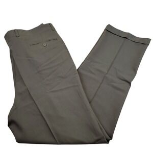 Mens 100% Wool Dress Pants Olive Green Linea Naturale Luxe 36x34 Italy Cuffed